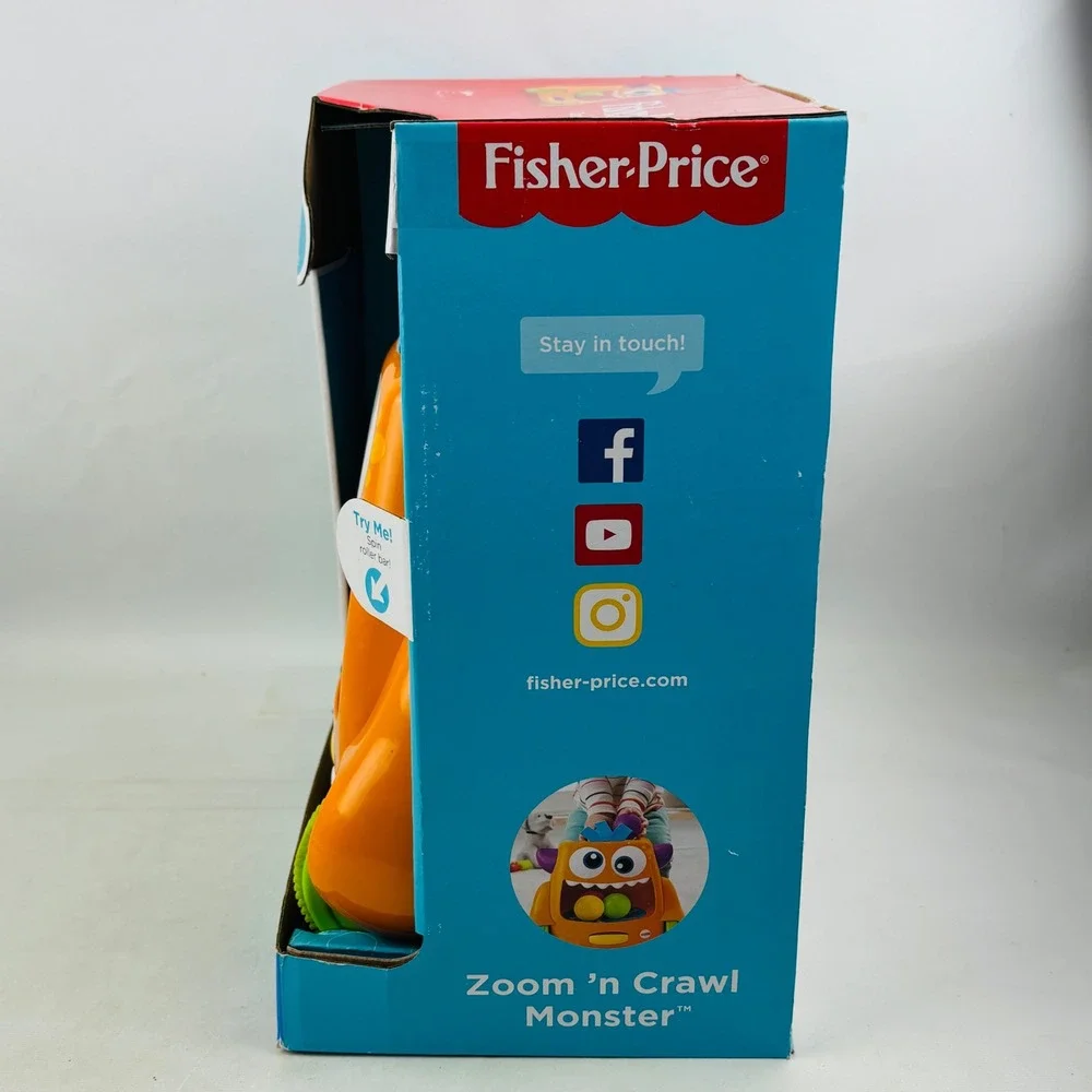 Fisher Price Zoom n Crawl Monster Baby Toy Musical Ball Spinner Songs Sounds